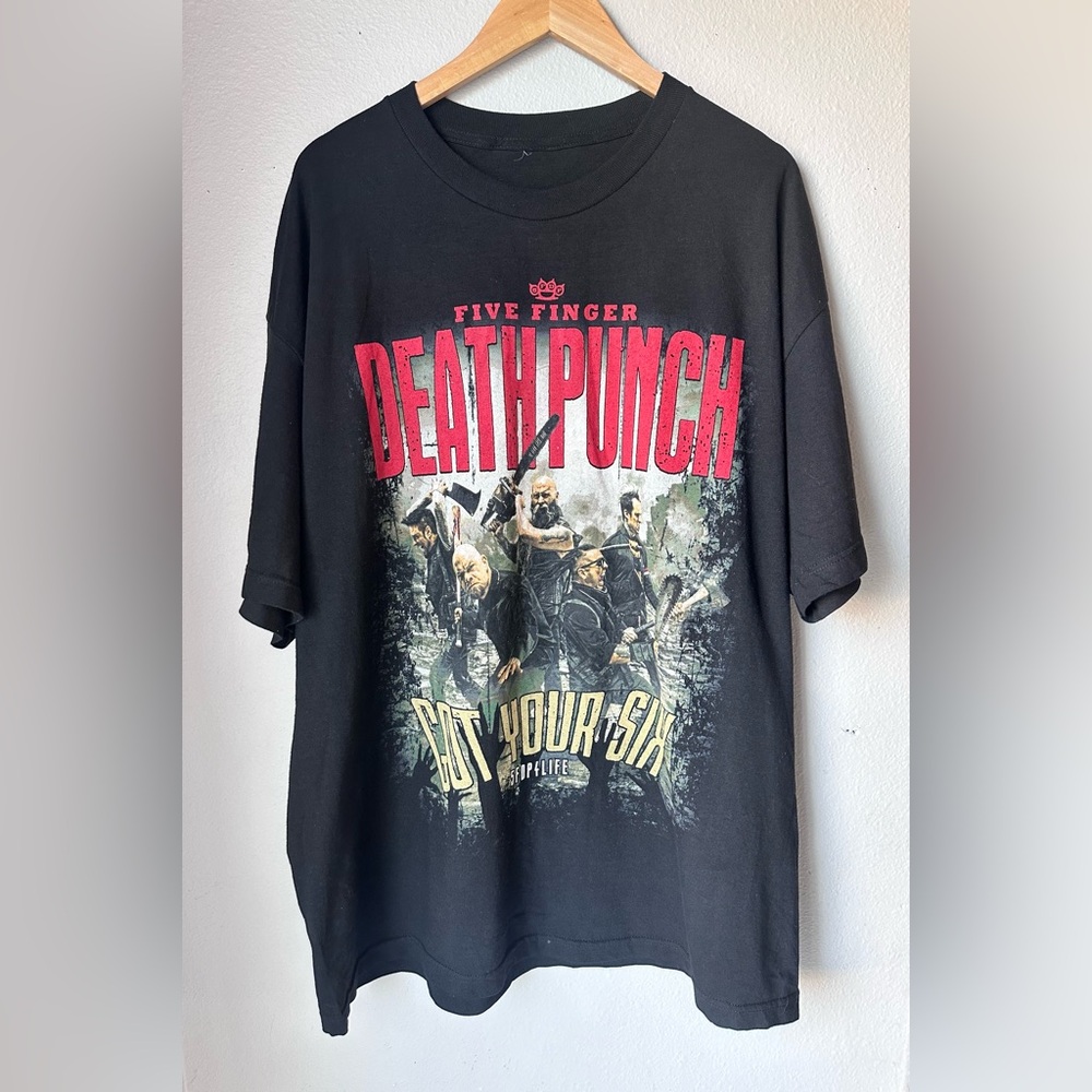 Five Finger Death Punch Got Your Six Shirt Adult Size XXL Black Band Tee Mens